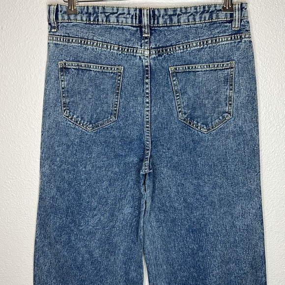Boohoo Petite Vintage Wash Split Hem Wide Leg Jeans size 8 - Picture 4 of 8